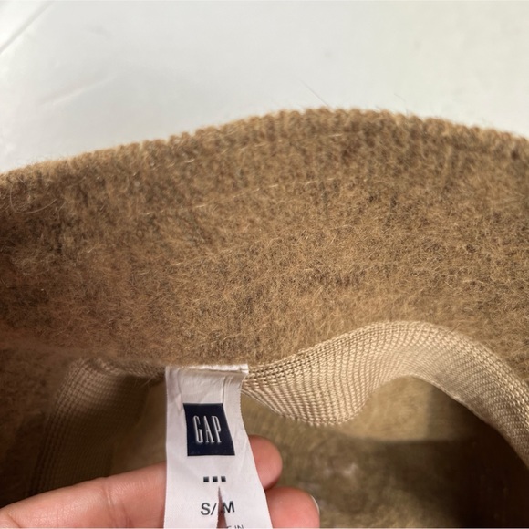 Y2K Gap Bucket Hat Wool Blend Brown Tan Bow - Picture 7 of 11